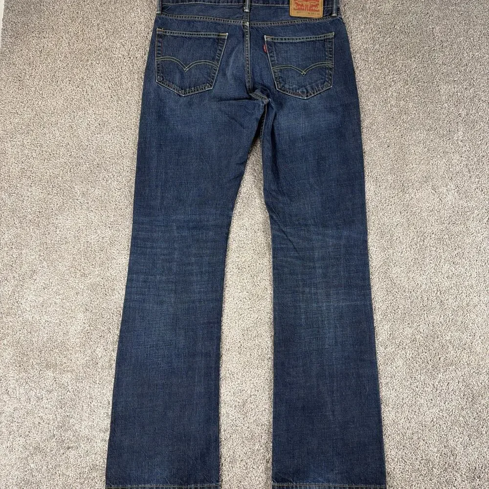 Levis 527 Jeans Men 34x34 Dark Wash Slim Bootcut Denim Western Y2K Honeycomb